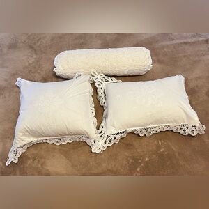 Vintage Battenbeg Lace decorative bed pillows